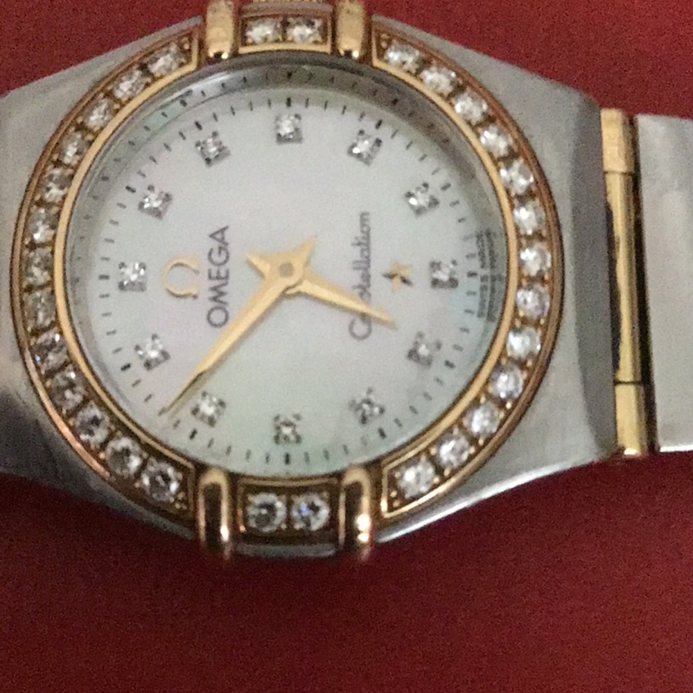 Beautiful Pearl Face Omega Lady’s Diamond …